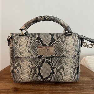 kate spade Little Nadine Gray and Black Snake embossed handbag